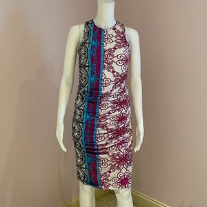 Analili midi dress with ruched sides. Size small
